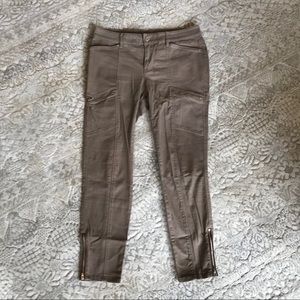 Tan Straight Jean with Zipper Accents